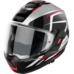 Nolan N120-1 N-Com - Nightlife Metal White / Black / Red