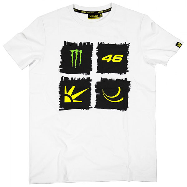 VR46 Monster T-Shirt - Sun & Moon Squares White